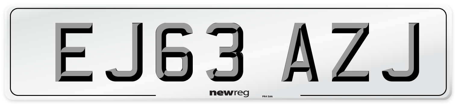 EJ63 AZJ Number Plate from New Reg